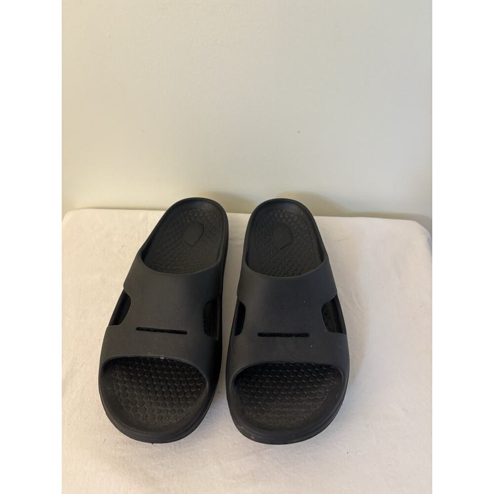 Spenco Mens 12M Fusion 2 Black Sandals Slide Slip-On Pwr-Bridge